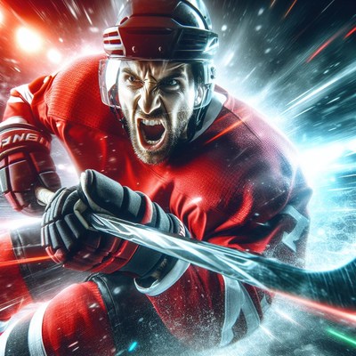 Hockey player in action