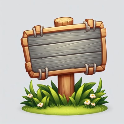 Wooden signpost in grass