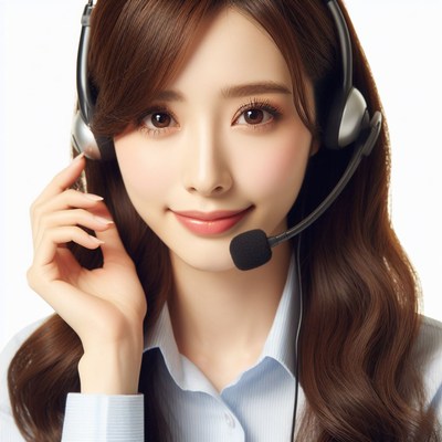 Smiling customer service representative