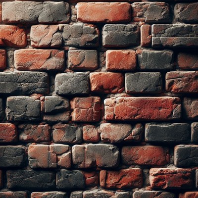 Red and gray brick wall