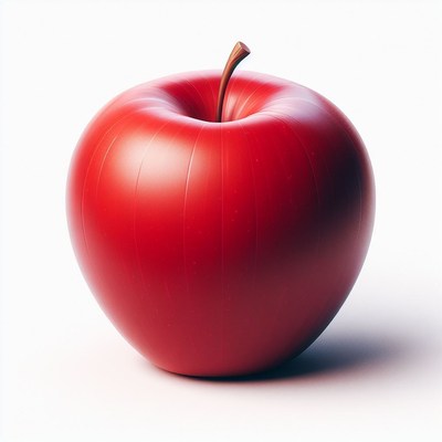 Red apple on white background