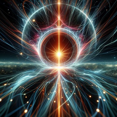 Abstract light portal in space