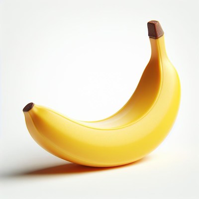 Single ripe banana on white background