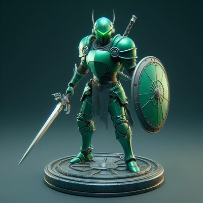 Green knight figurine