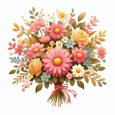 Colorful flower bouquet illustration