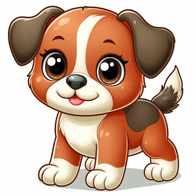 Cute cartoon puppy