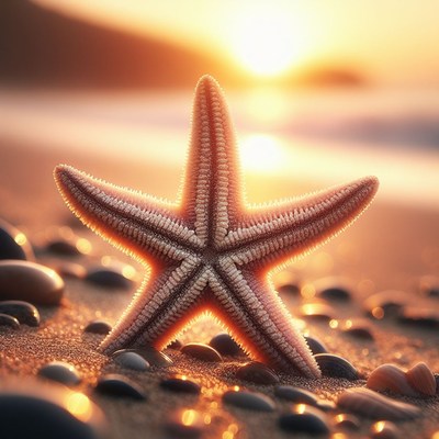 Starfish at sunset