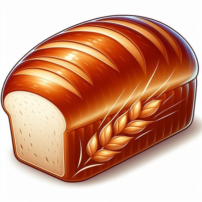 Loaf of bread with wheat design