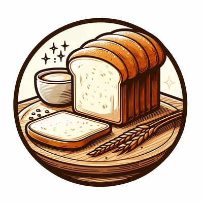 Freshly baked bread with wheat