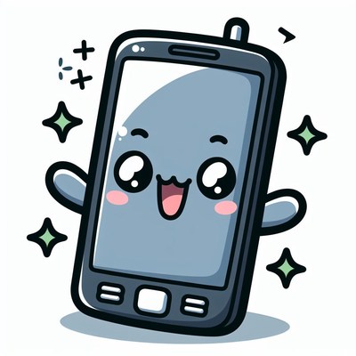 Happy smartphone cartoon
