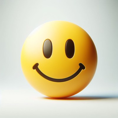 Yellow smiley face on white background