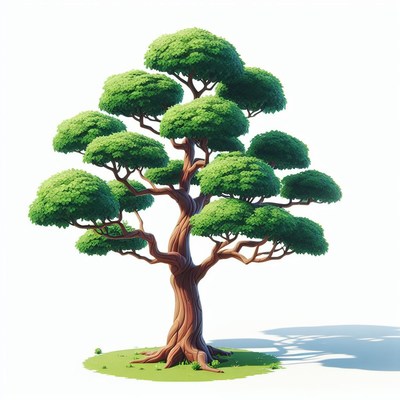 Lush green tree with rounded canopy