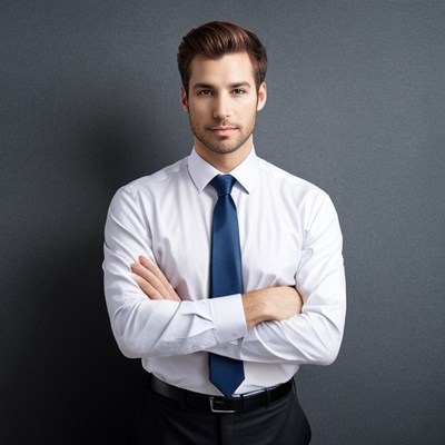 Businessman standing with arms crossed