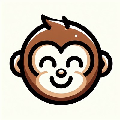Smiling monkey cartoon illustration