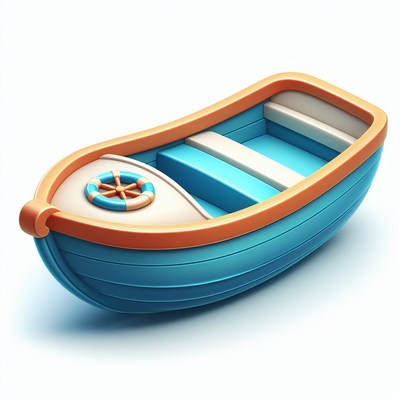 Blue rowboat with life ring