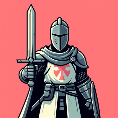 Medieval knight with sword