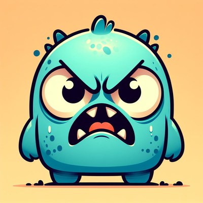 Angry blue monster