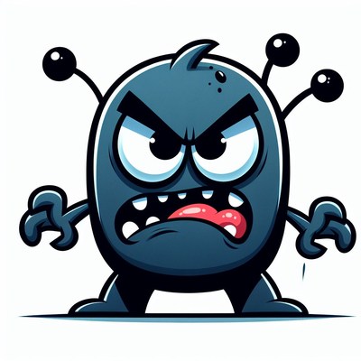 Angry cartoon monster