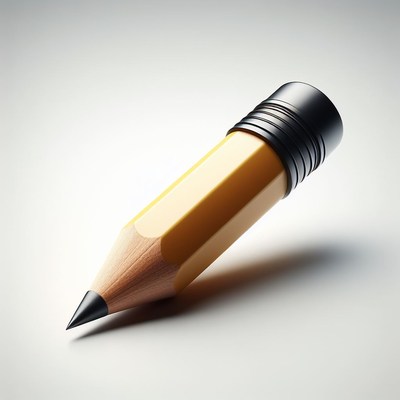 Yellow pencil on white surface