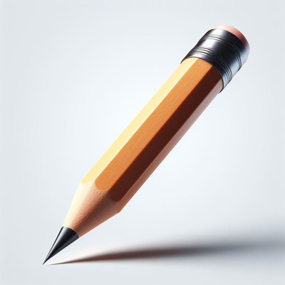 Yellow pencil on white background