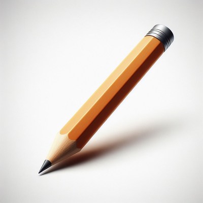 Yellow pencil on white background