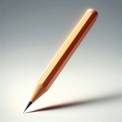 Yellow pencil on white surface