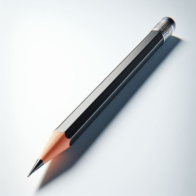 Black pencil on white surface