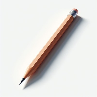 Wooden pencil on white background
