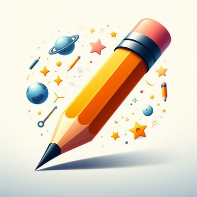 Pencil with stars and planets