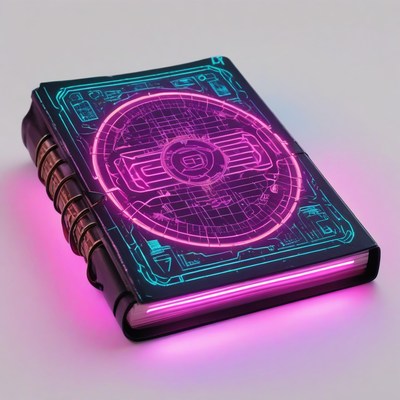 Futuristic book with glowing design