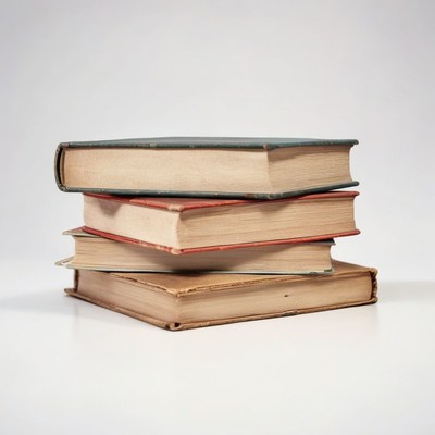 Stack of four vintage books