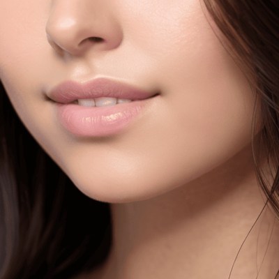 Close-up of woman's lips and chin