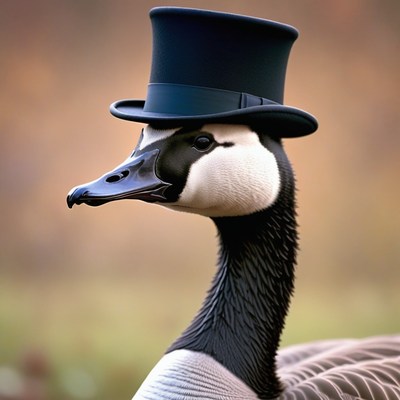 Goose wearing top hat
