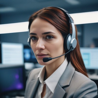 Customer service representative working in office