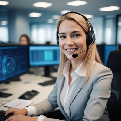 Customer service representative at work