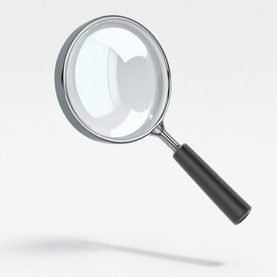 Magnifying glass on white background