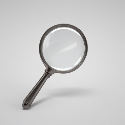 Magnifying glass on white background