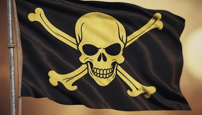 Black flag with skull and crossbones