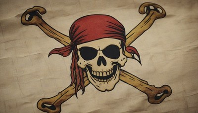 Pirate skull and crossbones flag