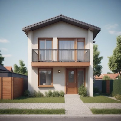 Two-story house with balcony