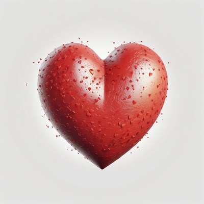 3d red heart with small hearts