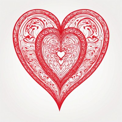 Ornate red heart design