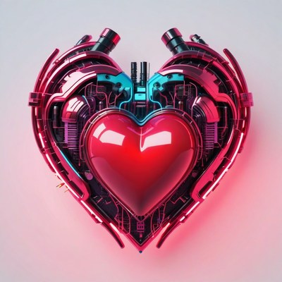 Metallic heart illustration