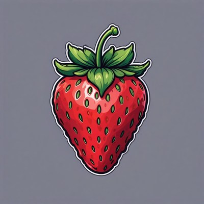 Cartoon red strawberry illustration