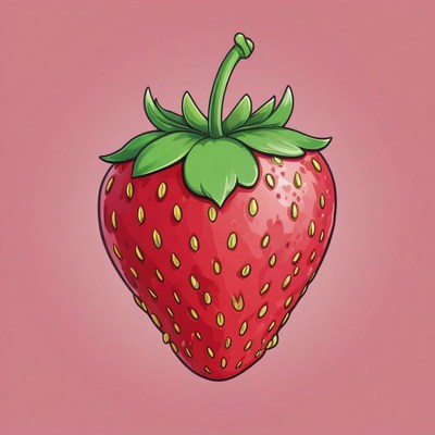 Cartoon red strawberry illustration