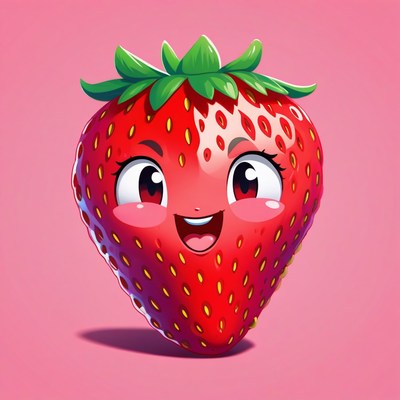 Smiling strawberry illustration