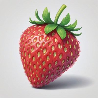 Single red strawberry
