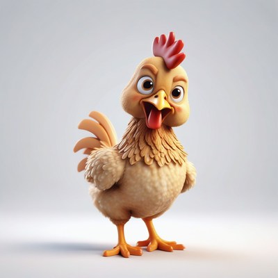 Cartoon chicken smiling