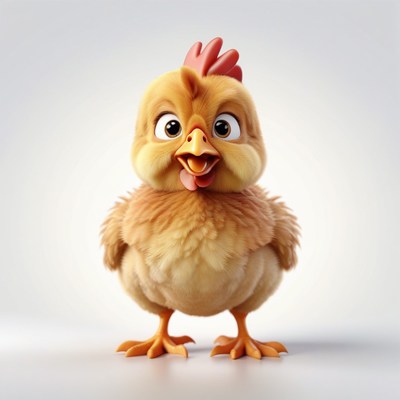 Happy chick standing