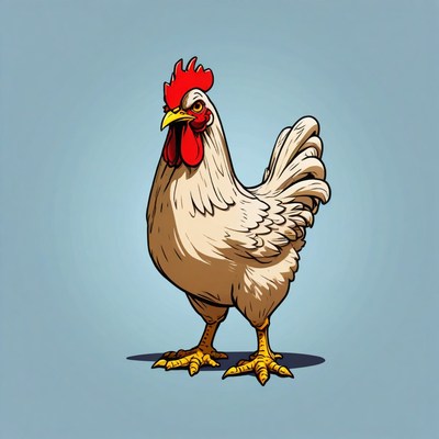 White rooster illustration